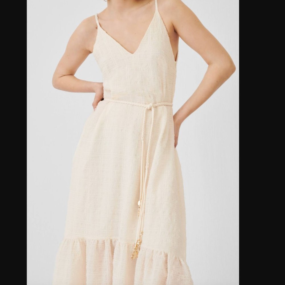Maje Rolio Strappy Woven Maxi Dress
